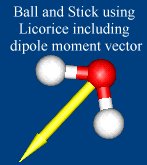 Ball and stick using Licorice including dipole moment vector