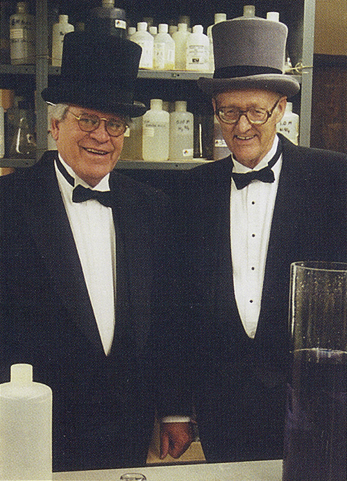 Jerry Driscoll and Ron Ragsdale dressed up for the Faraday Lectures