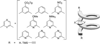 Single Site Modifications and Their Effect on teh Folding Stability of m-Phenylene Ethynylene Oligomers Image
