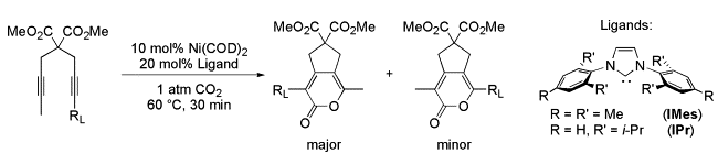 Regioselectivity in nickel0 catalyzed cycloadditions of carbon dioxide with diynes