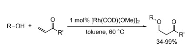 Rhodium-catalyzed addition of alcohols to terminal enones