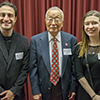 Jim Sugihara with two former Sugihara Scholars, Shwan Javdan and Elizabeth Fine