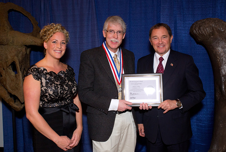 State Science Advisor Carol George, Dean Henry White, and Governor Gary Herbert 