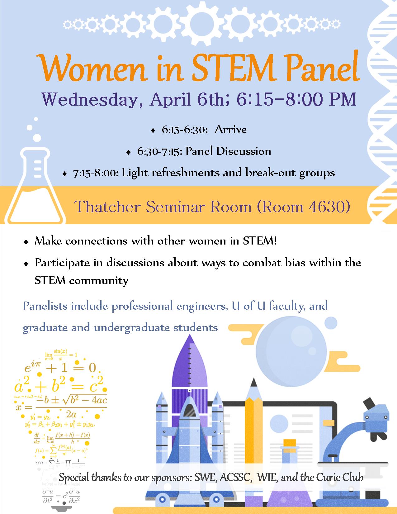 flyer for Women in STEM Panel